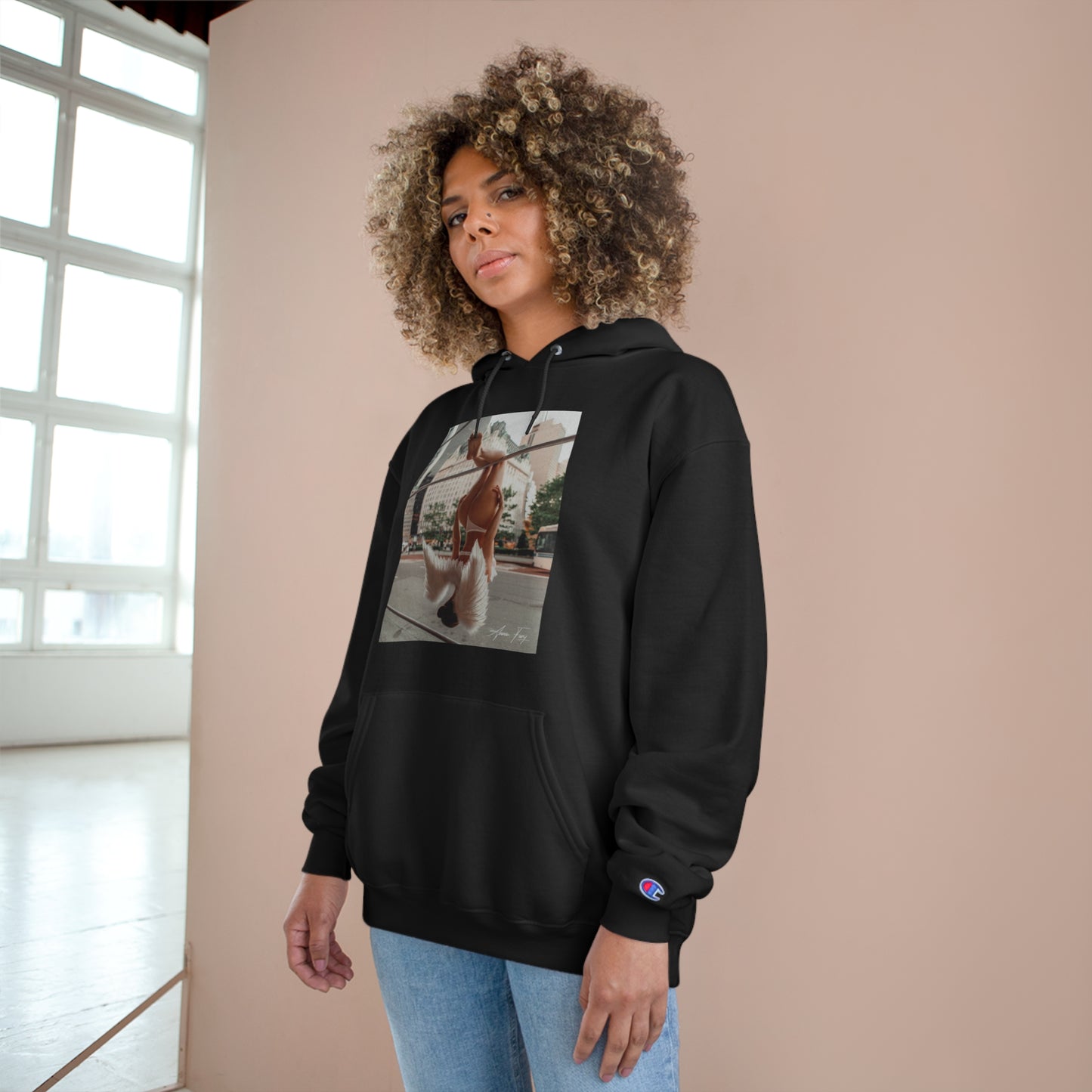 Anna Fury Exclusive Unisex Champion Hoodie | Hanging Angel