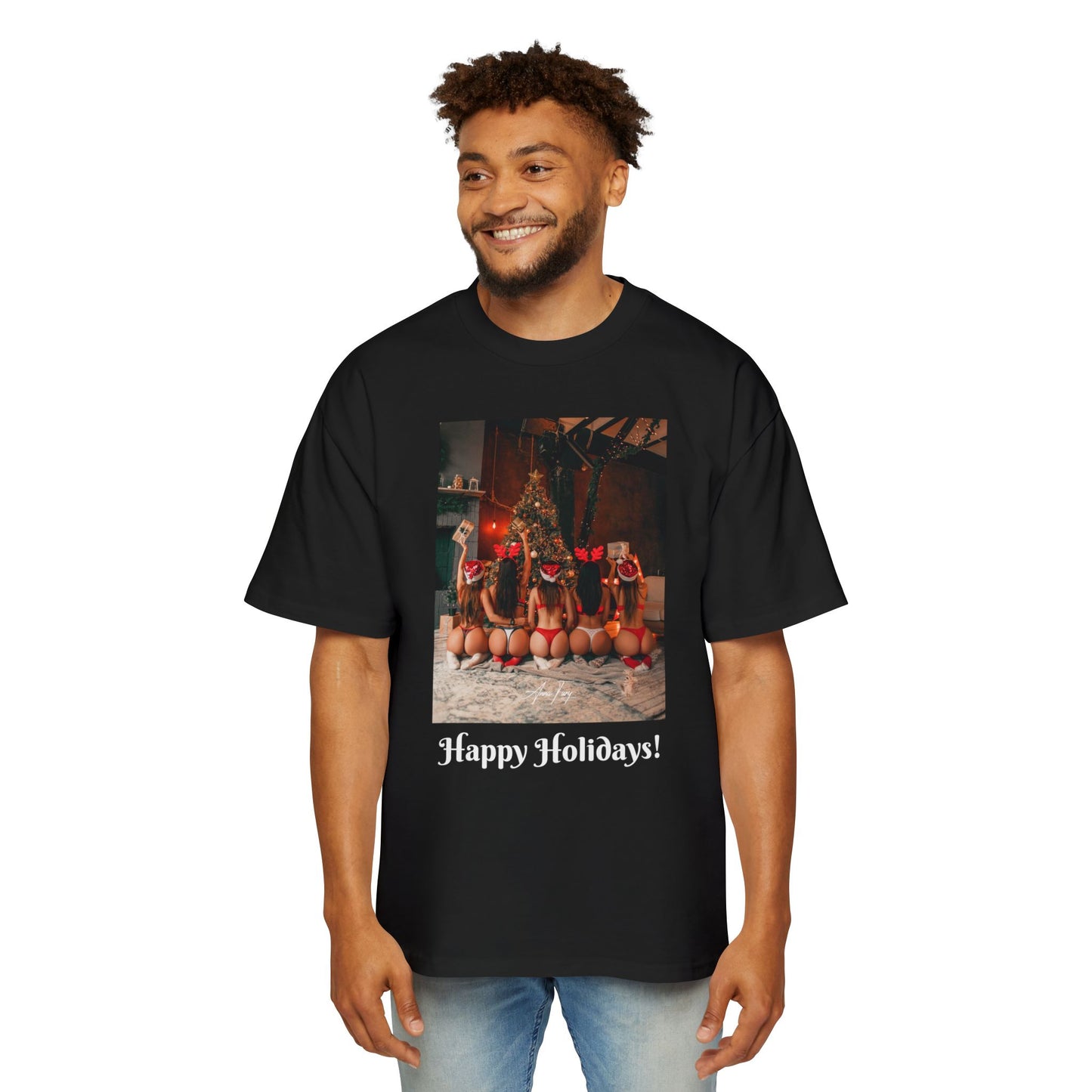 Anna Fury Exclusive Men’s Heavy Oversized Tee | Holiday friends