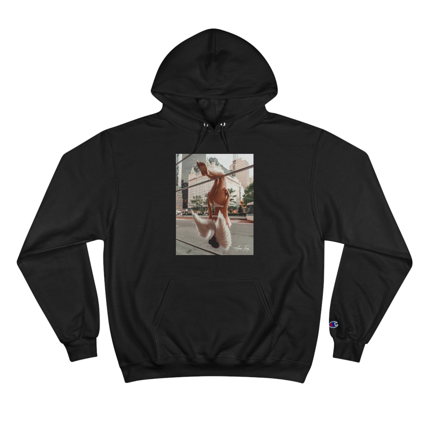 Anna Fury Exclusive Unisex Champion Hoodie | Hanging Angel